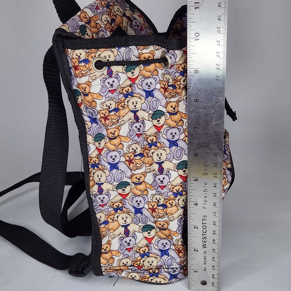Vintage Mini Teddy Bear Backpack with Matching Pouch 90's - Picture 8 of 8